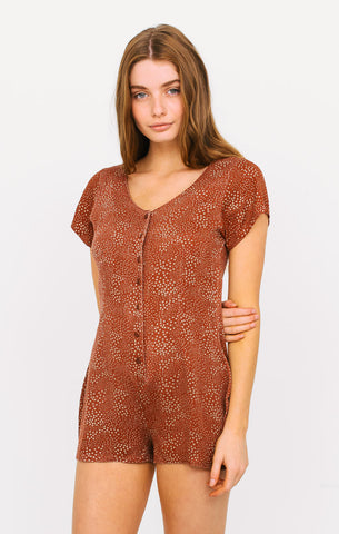 Afends Tika - Playsuit - Dots Rust