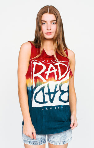 AFENDS STAY RAD BANDCUT TEE - FLAME TIE DYE