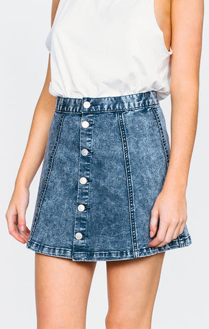 AFENDS JAWBREAKER DENIM SKIRT - INDIGO