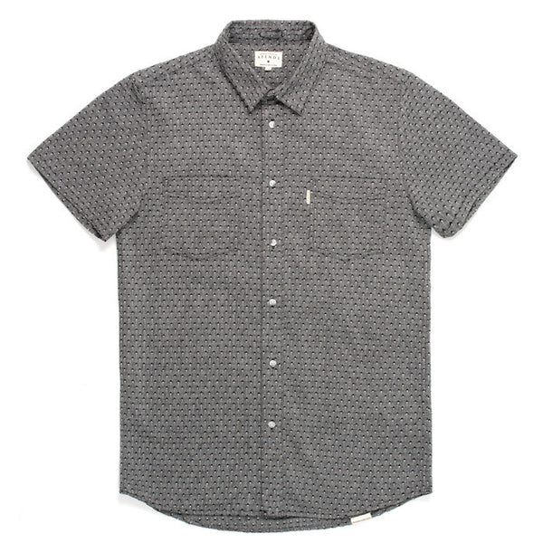 Afends Daia - Short Sleeve Shirt - Herringbone Black