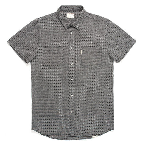 Afends Daia - Short Sleeve Shirt - Herringbone Black