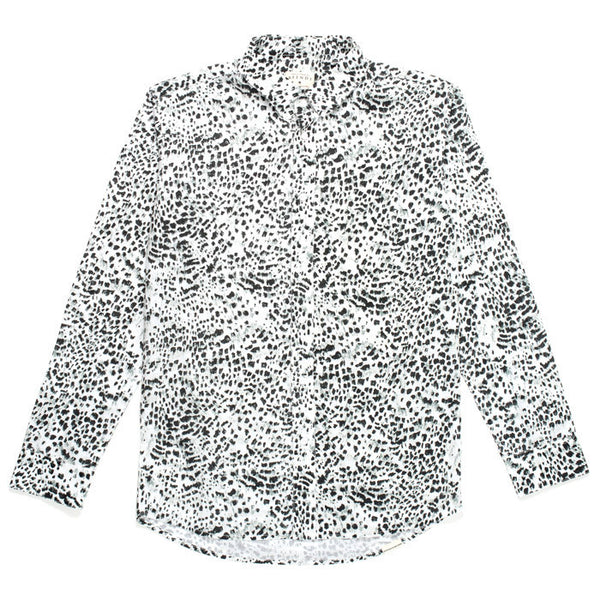 Afends Eatn - Long Sleeve Shirt - White Animal
