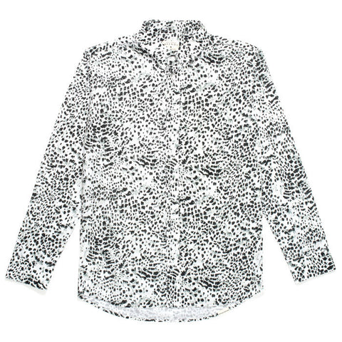 Afends Eatn - Long Sleeve Shirt - White Animal