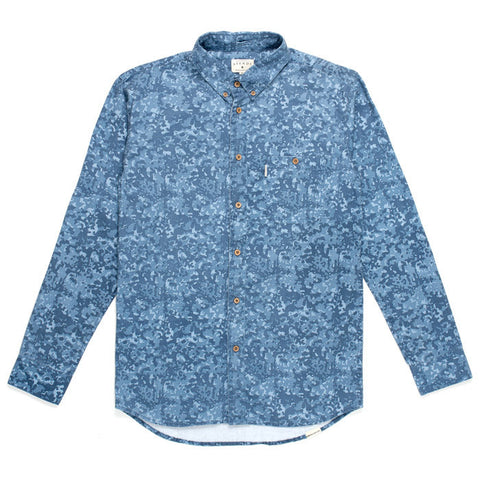 Afends Ocan - Long Sleeve Shirt - Navy Camo